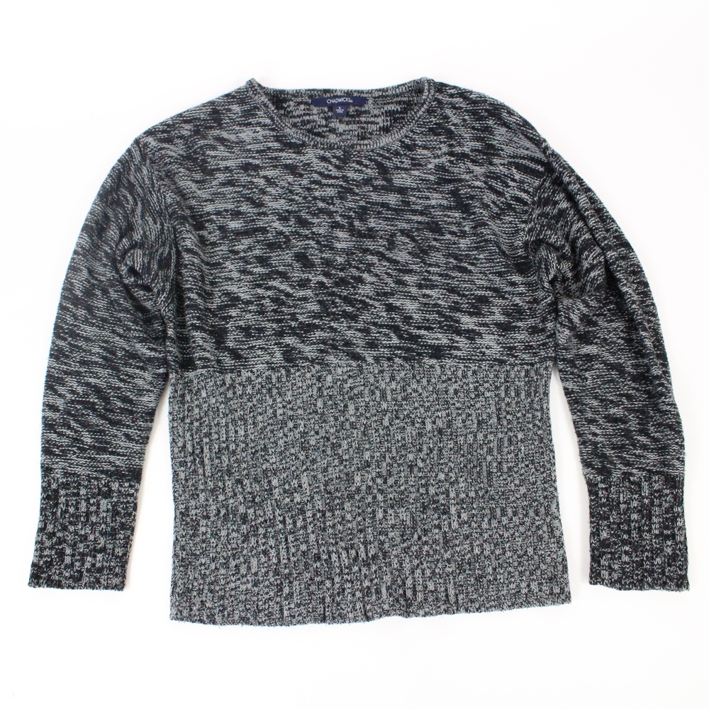 Chadwicks 2-Tone Black & Grey Sweater Sz L